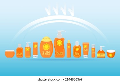 vector for sunscreen advertising. vector for sunscreen advertising