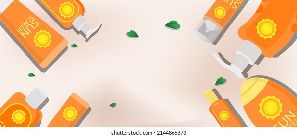 Vektorgrafik für Sonnenschutzwerbung. Vektorgrafik für Sonnenschutzwerbung