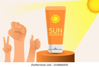 vector for sunscreen advertising. vector for sunscreen advertising