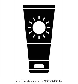 Diseño de iconos de glifos de pantalla solar vectorial
