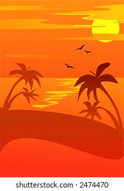 Vector sunset