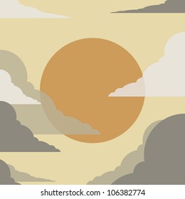Vector sunset background