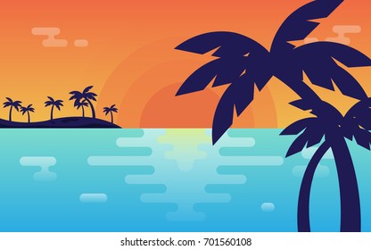 Vector sunset background