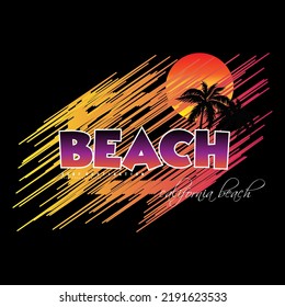 Vektorgrafik-Design für Sonnenuntergang-Kalifornien-Strandbilder
