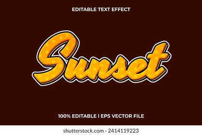 Vector sunset editable font. typography template text effect. lettering vector illustration logo