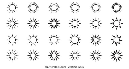 Vector Sunset Icon on White Background