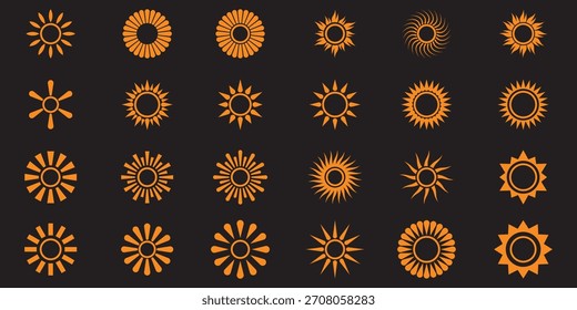 Vector Sunset Icon on White Background
