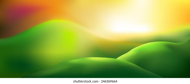 vector sunset  landscape background 