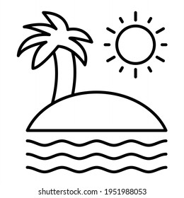 Diseño de icono de contorno de conjunto de sol de vectores
