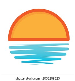 vector sunset in the sea