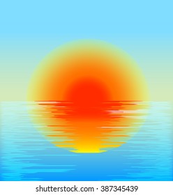 vector sunset in the sea