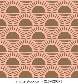 Vector sunset seamless pattern background. Perfect for fabric, scrapbooking, wallpaper projects.