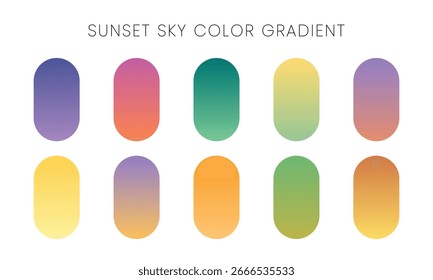 Vector Sunset Sky Color Gradient