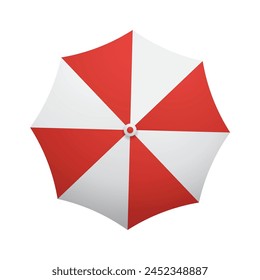 vector sunshade top view for summer on white background.