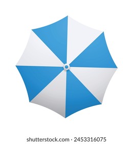 vector sunshade top view for summer on white background.