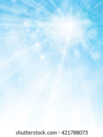 Vector sunshine blue sky background.