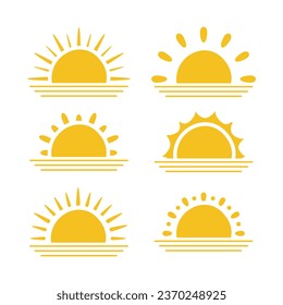 Vector sunshine in doodle flat
