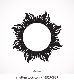 Vector Sunshine, gray Sun Icon Isolated Background,
