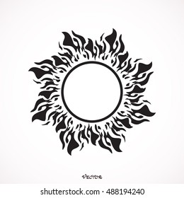 Vector Sunshine, gray Sun Icon Isolated Background,