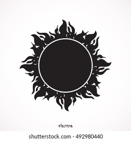 Vector Sunshine, gray Sun Icon Isolated Background,