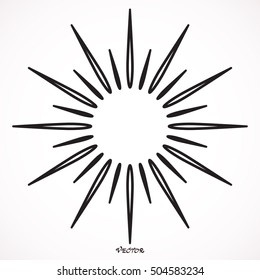 Vector Sunshine, gray Sun Icon Isolated Background,