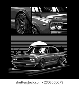 Vector Super Car Cartoon Vector Illustration