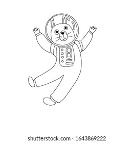 Vektorillustration super süße Kaninchen-Astronautenlustige Kindergrafik für Farbraumcharakter