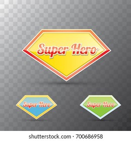 vector super hero label or sign isolated on transparent background. vector super hero comic speech bubble