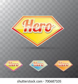 vector super hero label or sign isolated on transparent background. vector super hero comic speech bubble