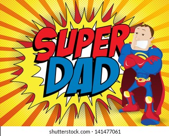 Vector - Super Man Hero Dad. Happy Father Day