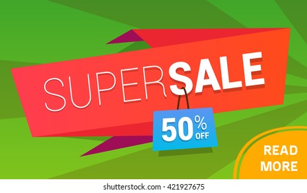 vector super sale bright banner