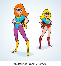 Vector Super Woman. Easy to edit and change colors.
