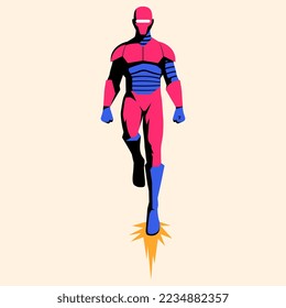 Vector Superhero Action Pose Illustration Isolated