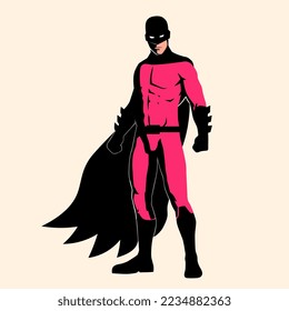 Vector Superhero Action Pose Illustration Isolated