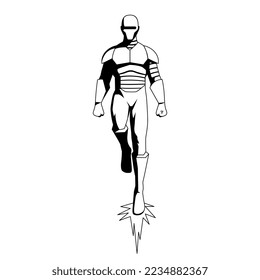 Vector Superhero Action Pose Illustration Isolated