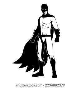 Vector Superhero Action Pose Illustration Isolated