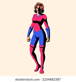 Vector Superhero Action Pose Illustration Isolated