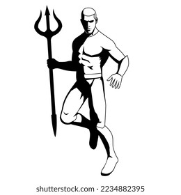 Vector Superhero Action Pose Illustration Isolated