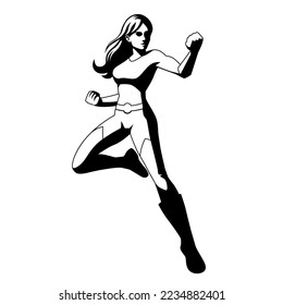 Vector Superhero Action Pose Illustration Isolated