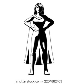 Vector Superhero Action Pose Illustration Isolated