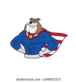 vector superhero blue bulldog dog