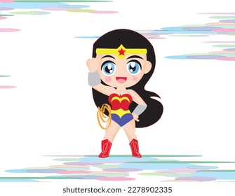 
vector superhero cute,wonder woman cute