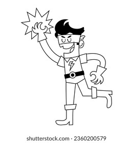 vector superhero man cartoon illustration isolated