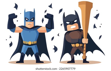 Vector Superhero Posing Isolated On White Background, superhero caricatures