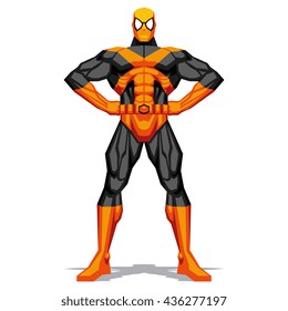 Vector Superhero Posing Isolated On White Background