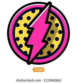 Vector Superhero Sign. Flash Icon. Gray Flat Vector Icon of Power