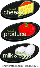 Vector Supermarket Departmental sign designs