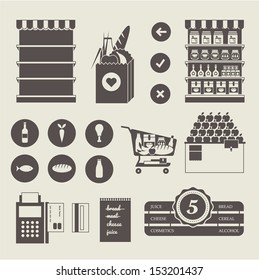 Vector Supermarket icon set