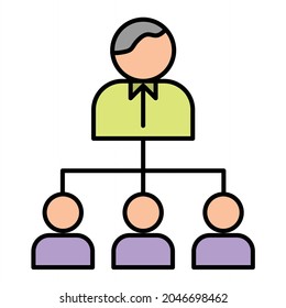 Diseño de iconos de esquema rellenados por el Supervisor del vector
