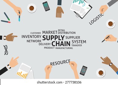 vector supply chain concept,template